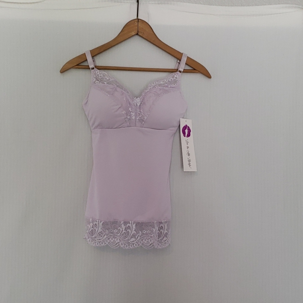 SEXY Violet Lavender Camisole with Lace Padding